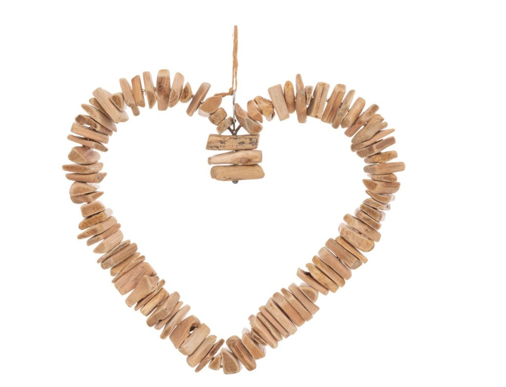 Décoration murale forme coeur en hêtre