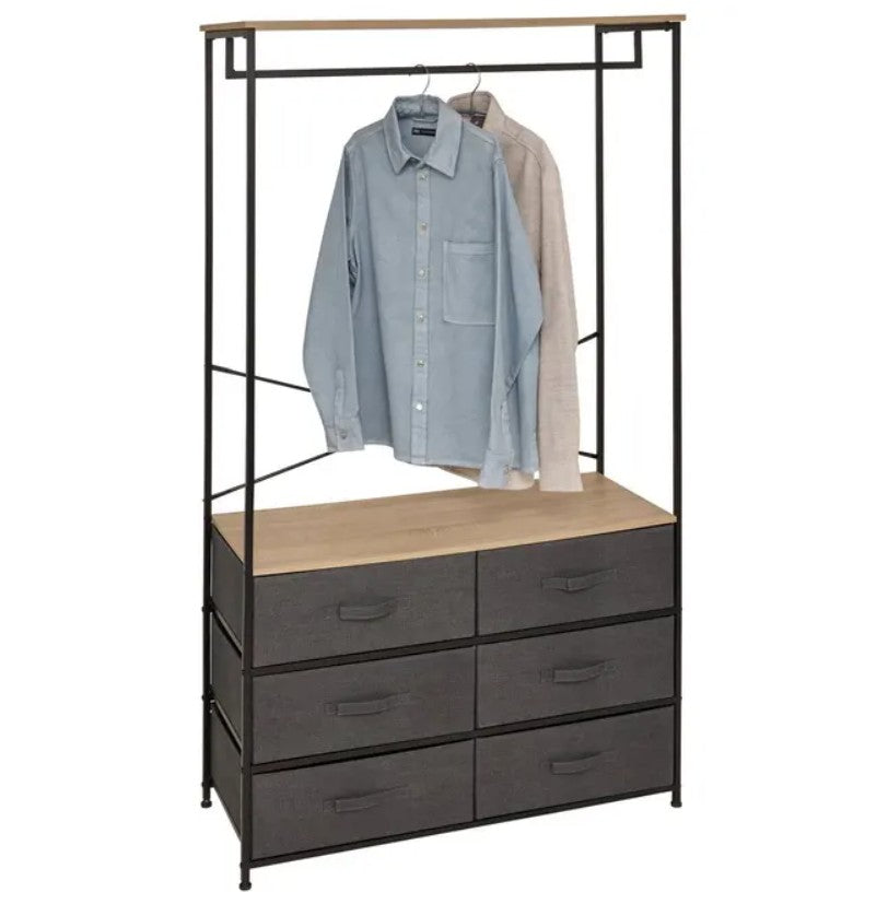 Dressing avec penderie et 6 tiroirs