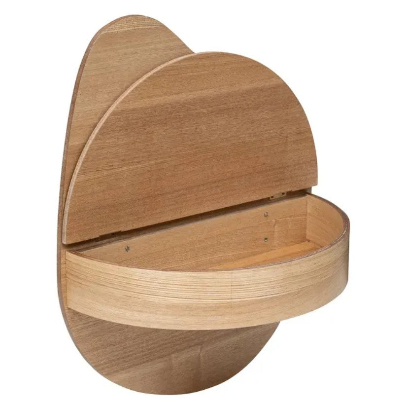Étagère arrondi avec rangement en bois naturel