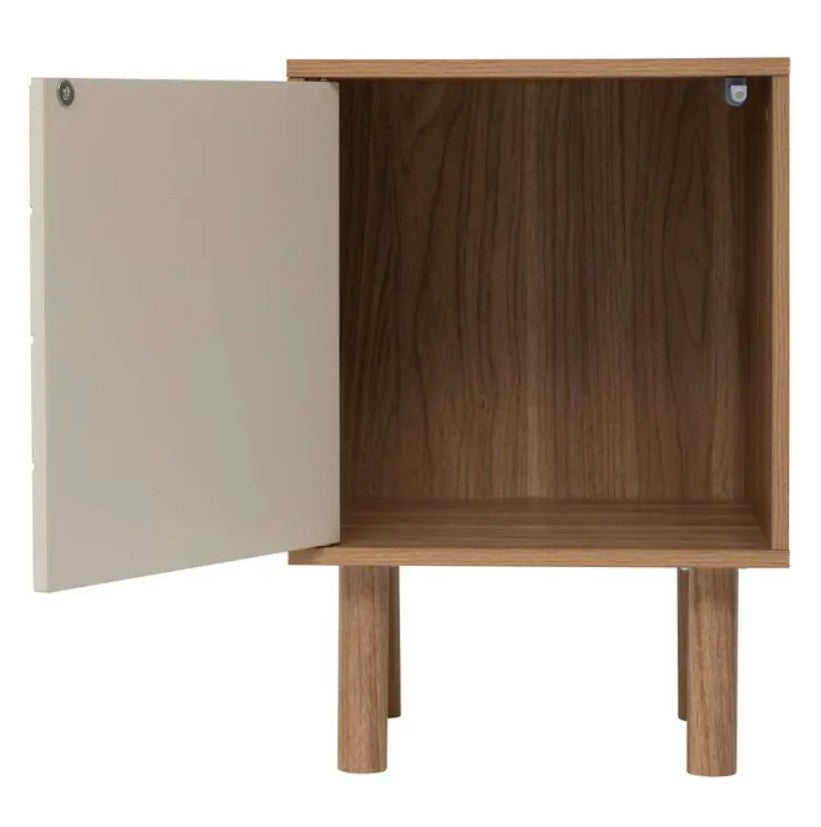 Étagère carré 1 porte bois et motif rayé