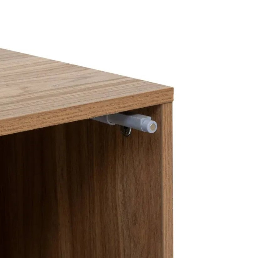 Étagère carré 1 porte bois et motif rayé