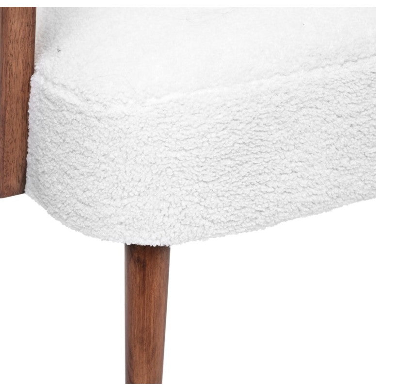 Fauteuil vintage bouclette blanc