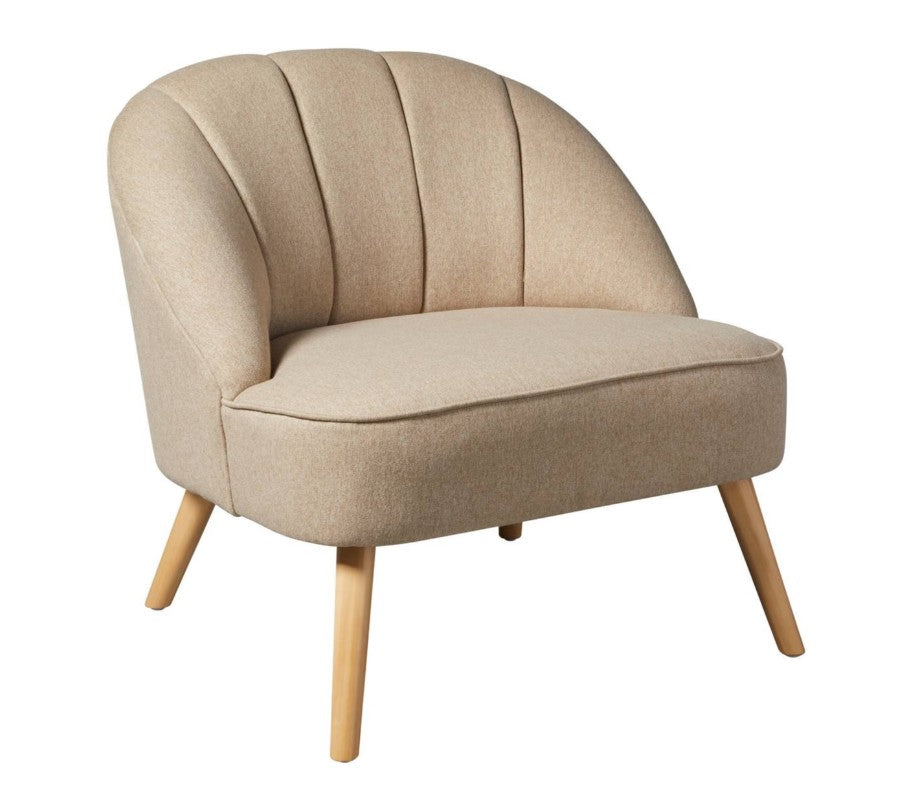 Fauteuil en tissu arrondi beige