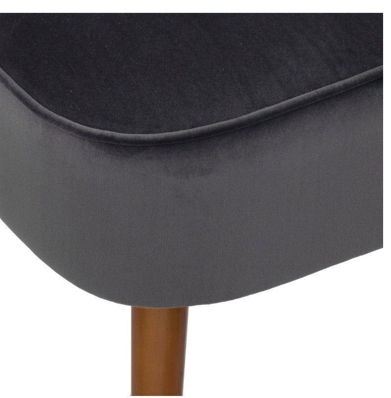 Fauteuil en tissu arrondi gris