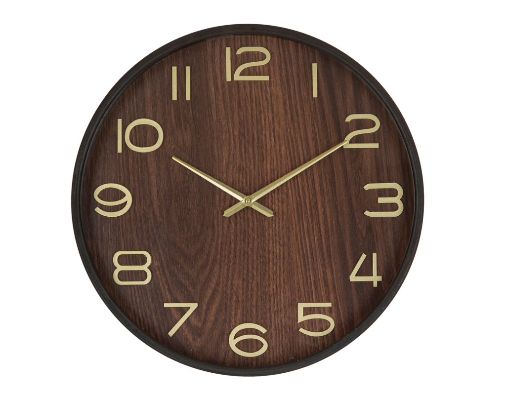 Horloge bois foncé D.38cm