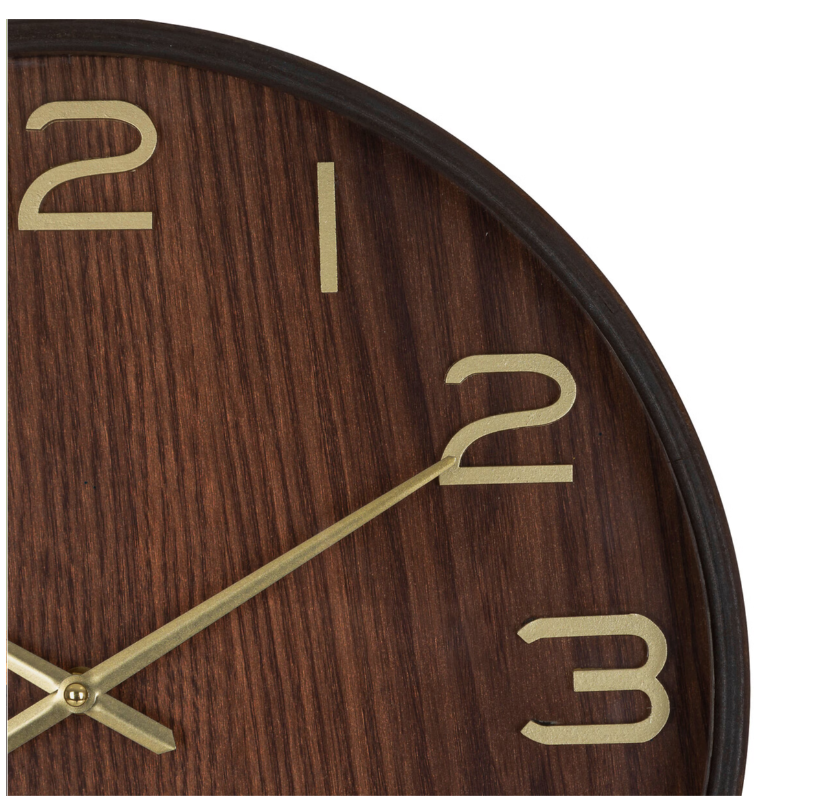 Horloge bois foncé D.38cm