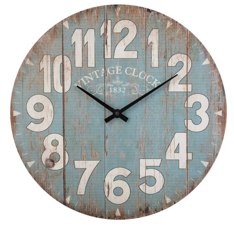 Horloge bleu D.38cm