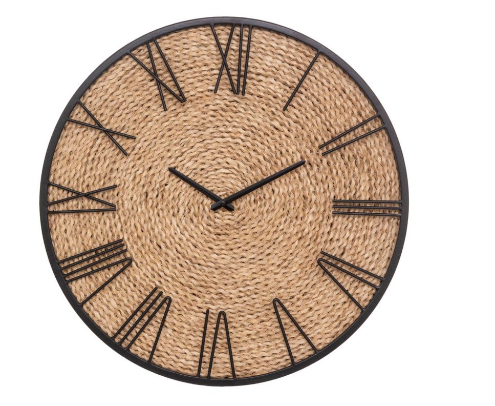 Horloge paille D.50cm