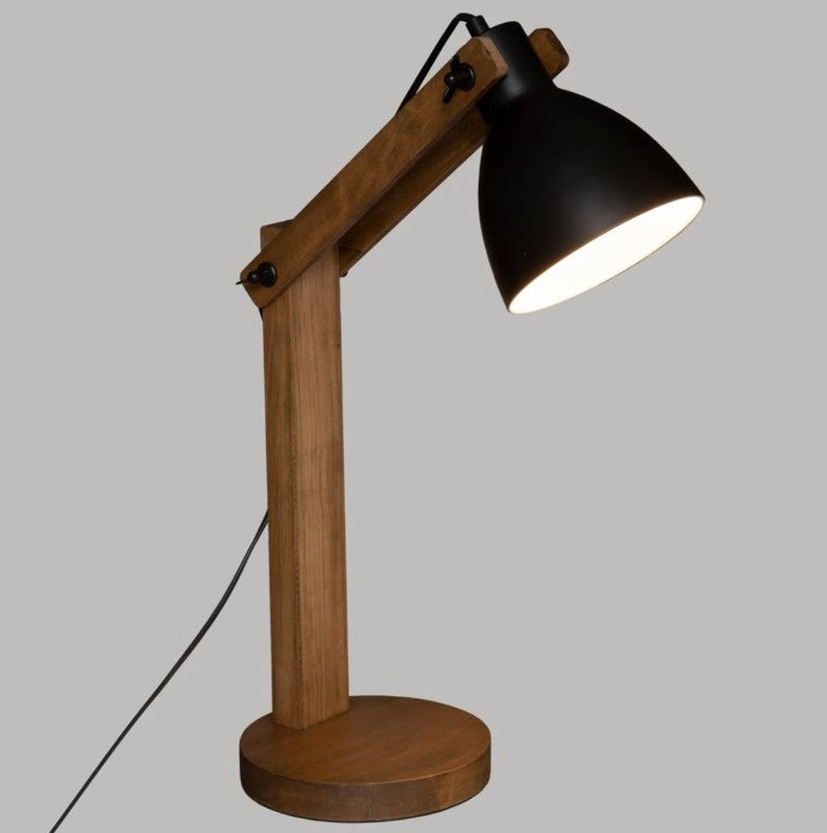 Lampe arc en pin noir