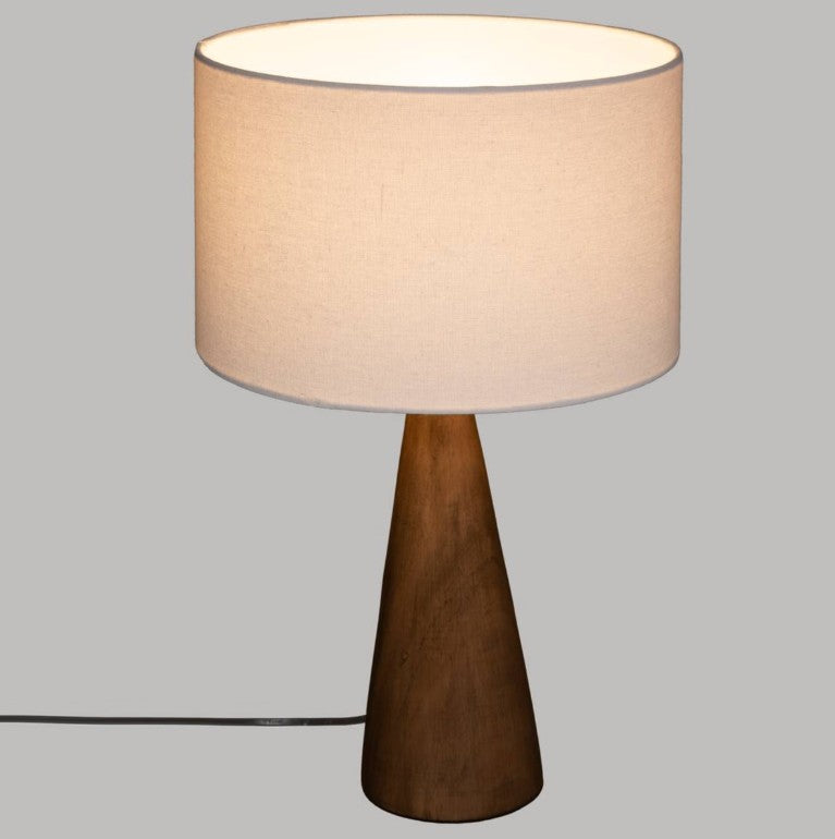 Lampe bois foncé et blanc