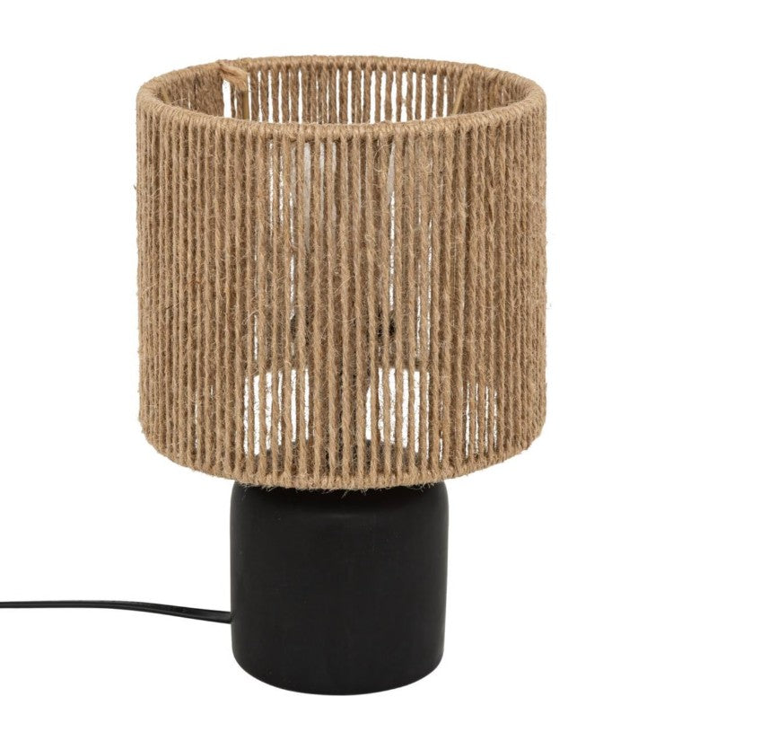Lampe abat-jour tressé noire