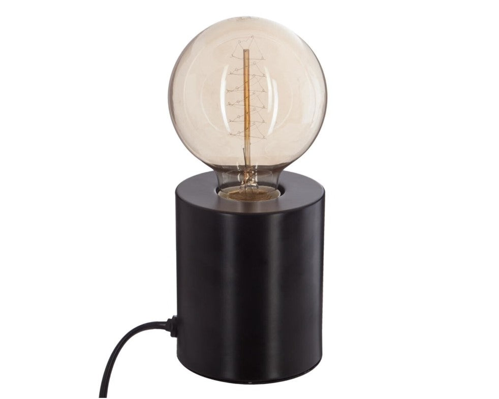 Lampe avec socle noir rond