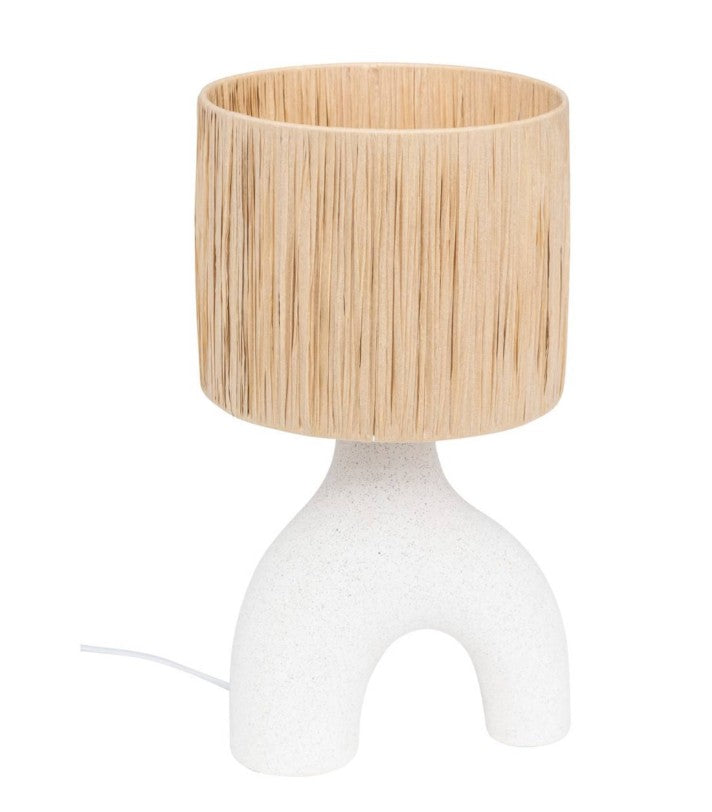 Lampe céramique abat-jour papier