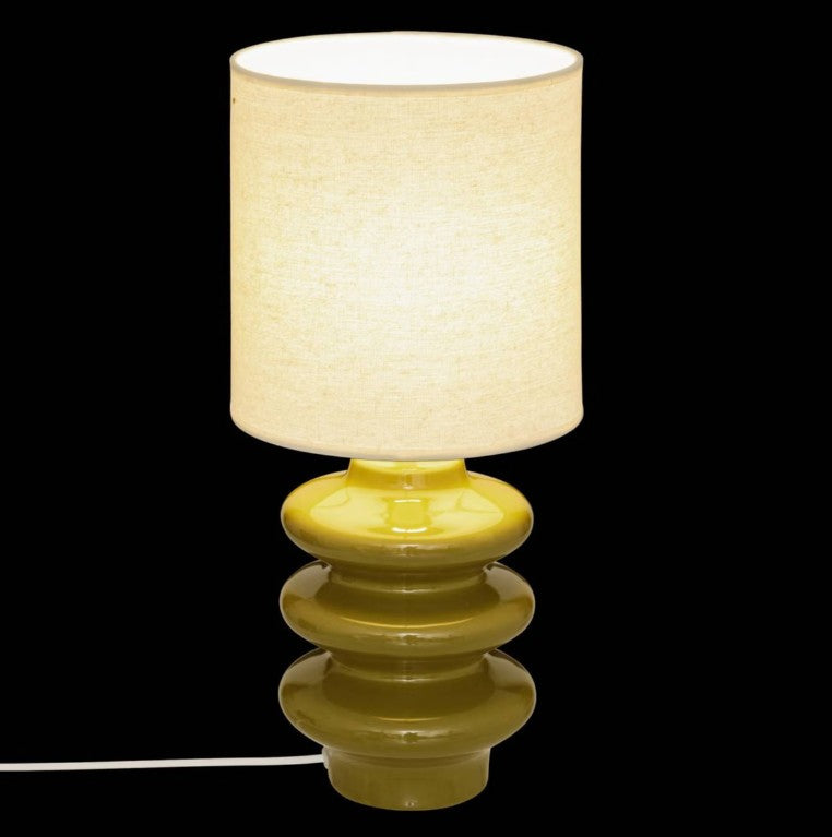 Lampe pied torsadé vert kaki