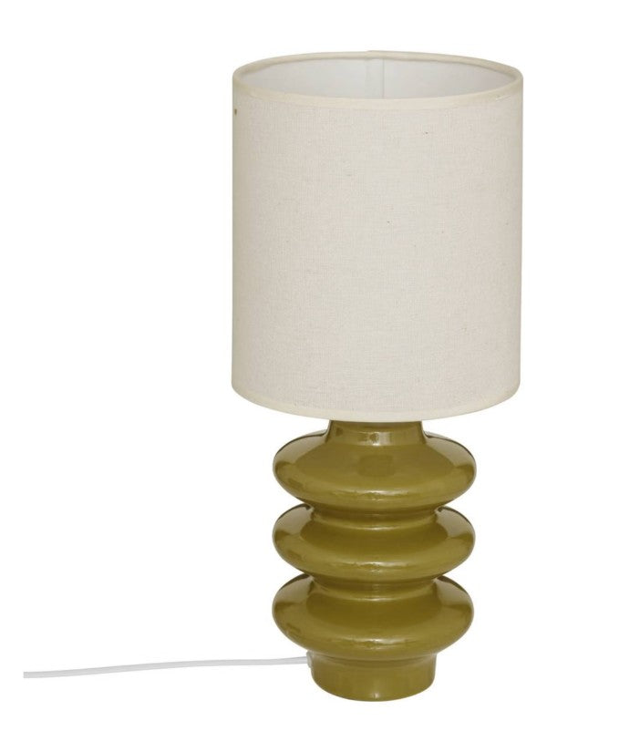Lampe pied torsadé vert kaki