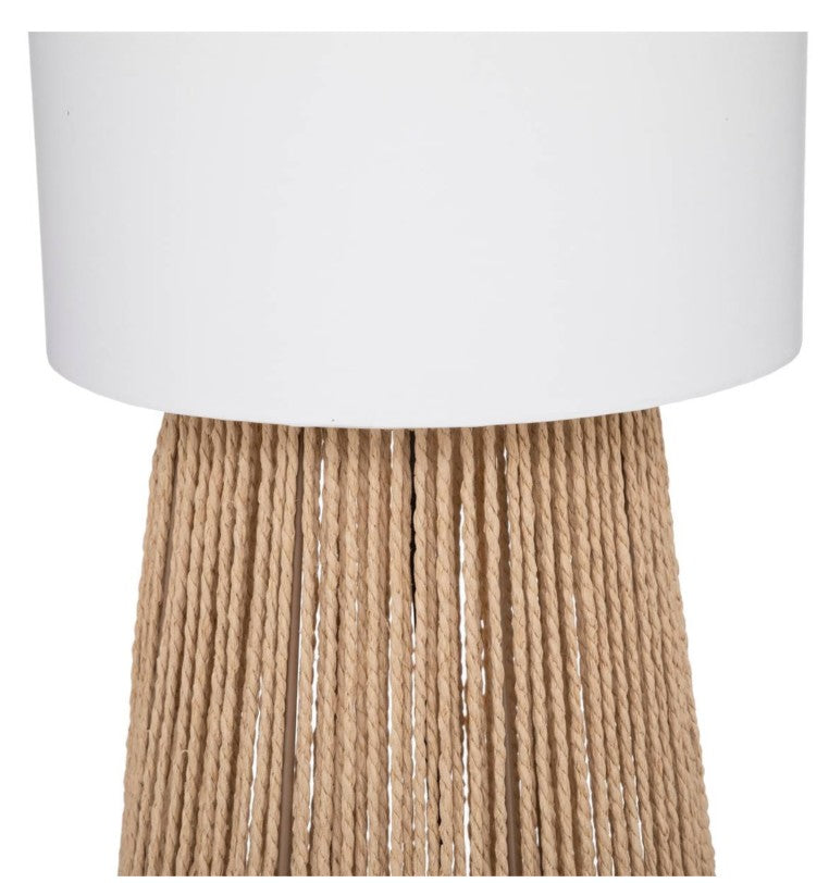 Lampadaire droit blanc et tressé