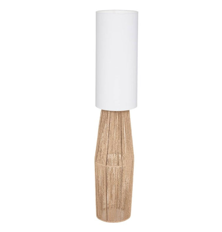 Lampadaire droit blanc et tressé