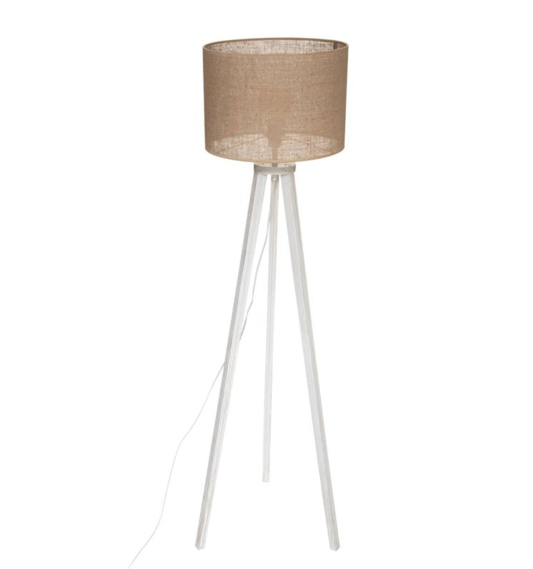 Lampadaire trépied en pin blanc