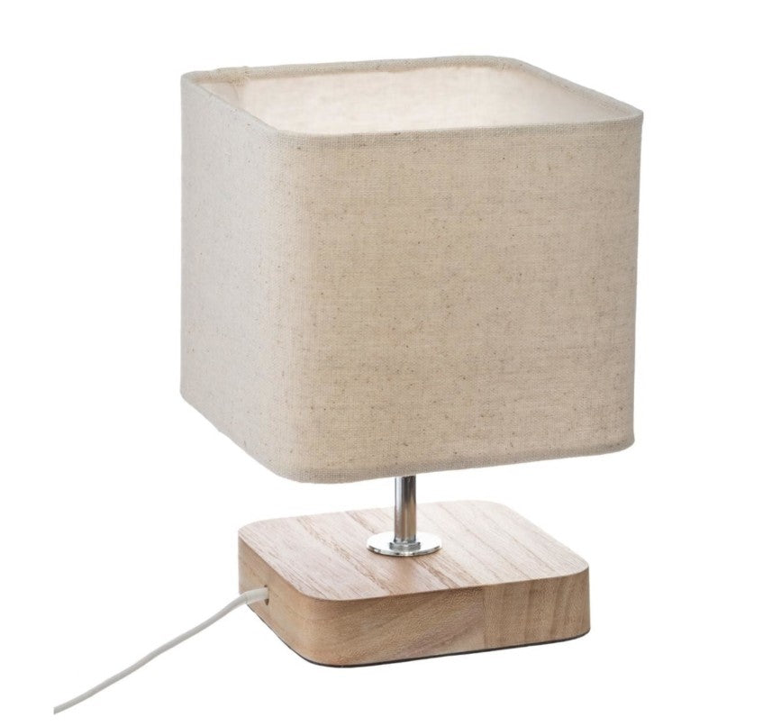 Lampe abat-jour carré en pin