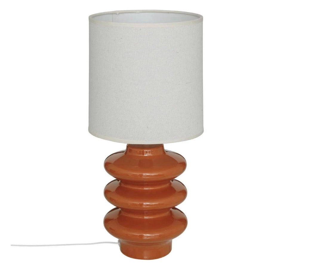 Lampe pied torsadé terracotta