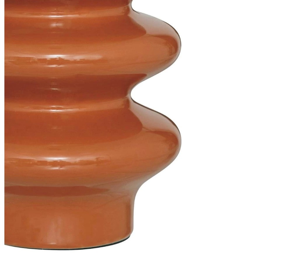 Lampe pied torsadé terracotta