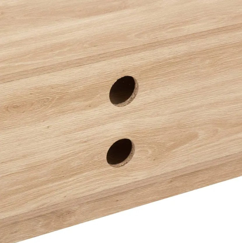 Meuble TV avec 2 placards effet chêne naturel