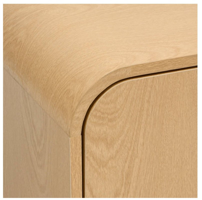 Meuble TV arrondi 2 portes beige