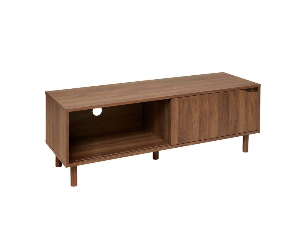 Meuble TV avec 2 placards effet bois foncé