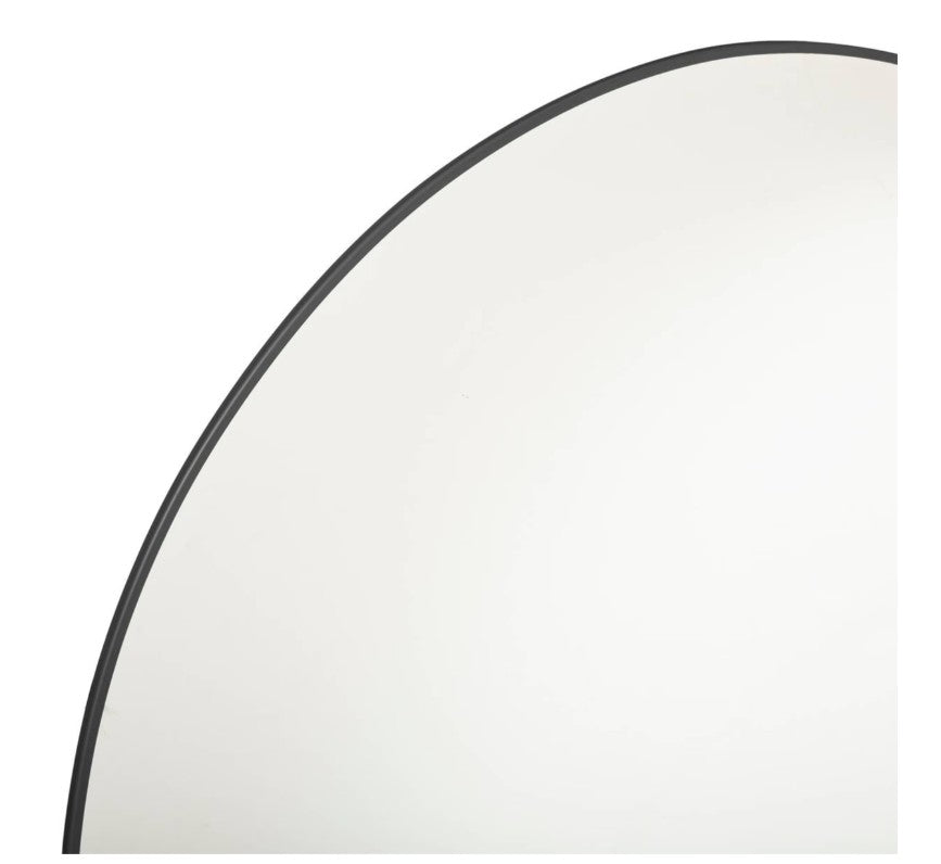 Miroir rond en métal noir D.76cm