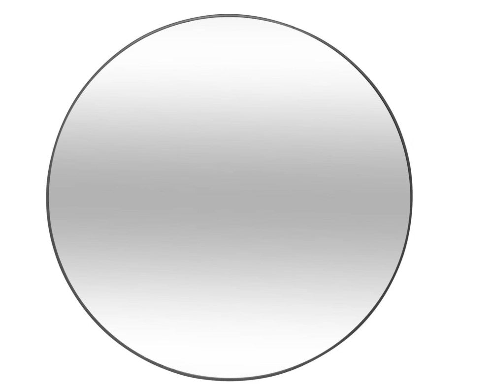 Miroir rond en métal noir D.76cm