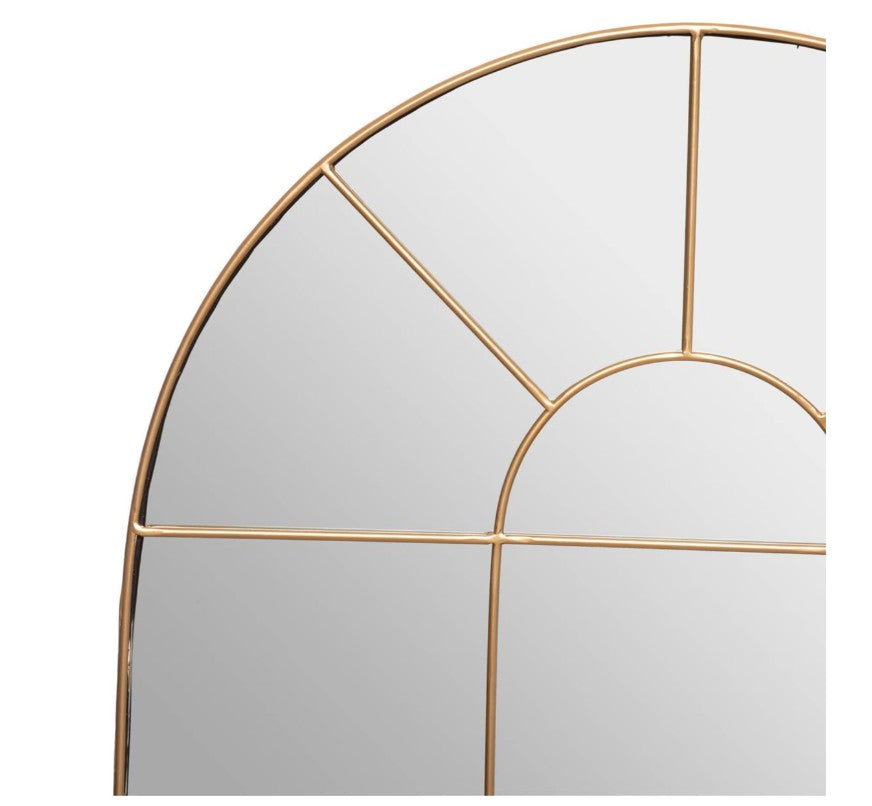Miroir arrondi en métal doré