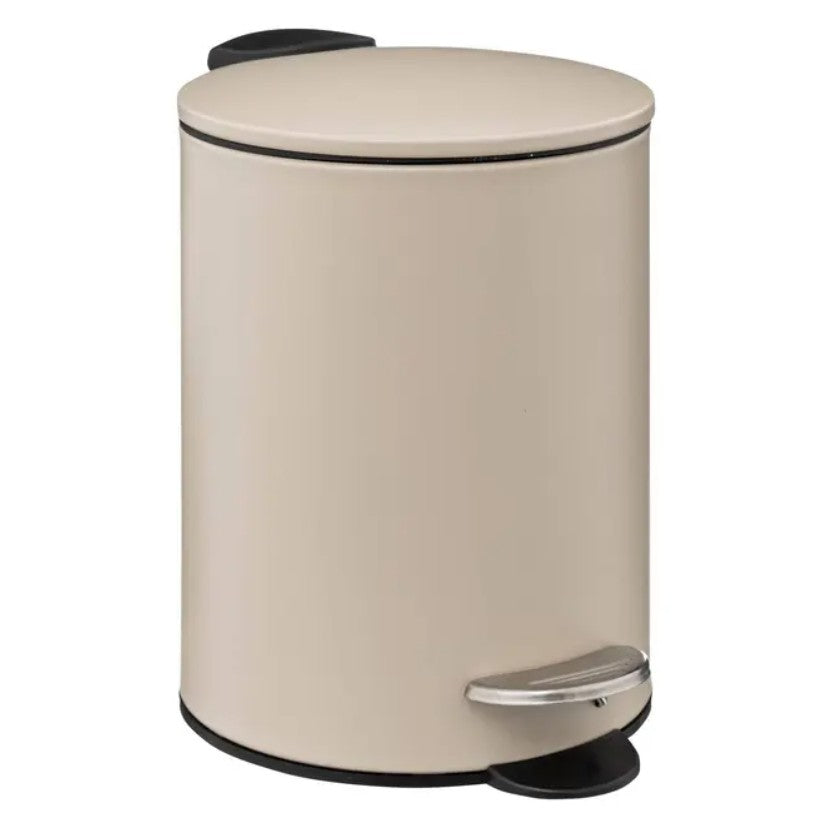 Poubelle métal soft close beige 3L