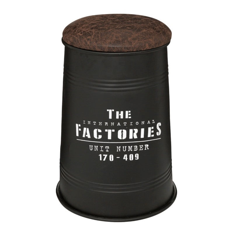 Pouf coffre industriel