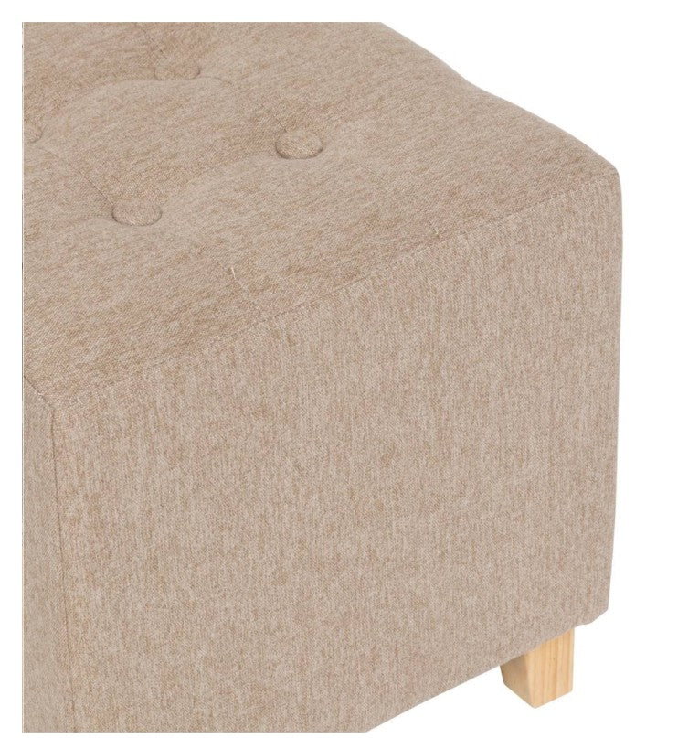 Pouf en tissu chiné beige