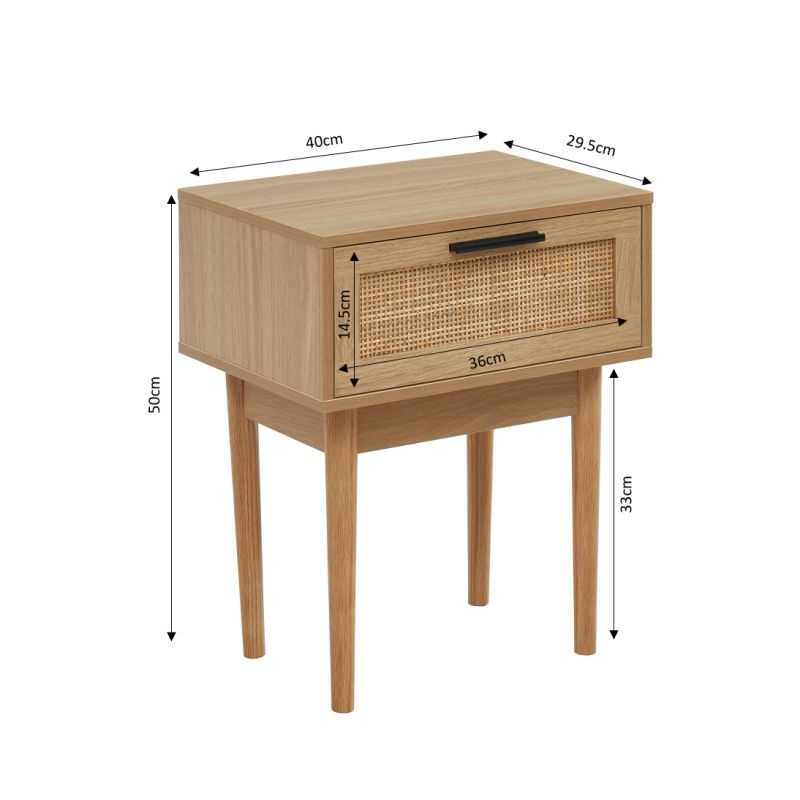 Table de chevet cannage rotin