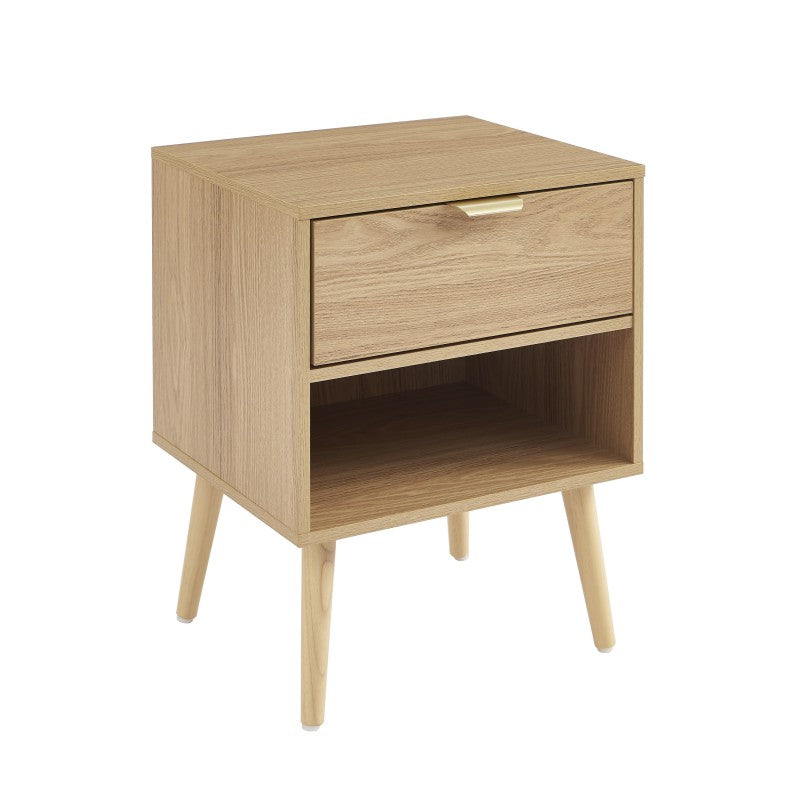 Lot de 2 tables de chevet 1 tiroir effet chêne
