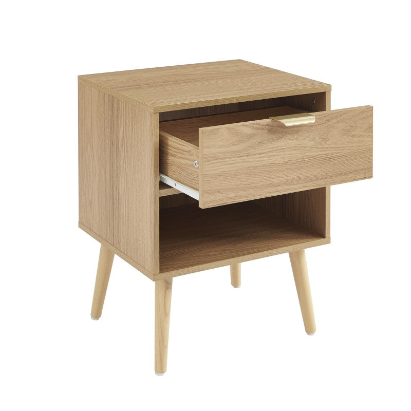 Lot de 2 tables de chevet 1 tiroir effet chêne