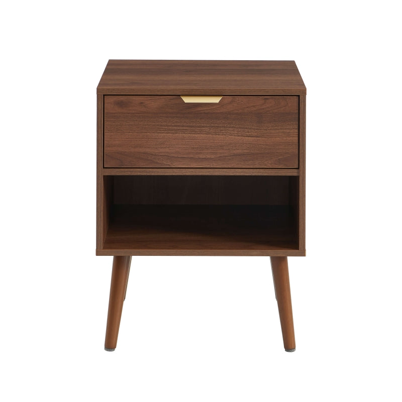 Lot de 2 tables de chevet 1 tiroir effet noyer