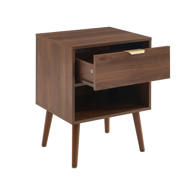 Lot de 2 tables de chevet 1 tiroir effet noyer