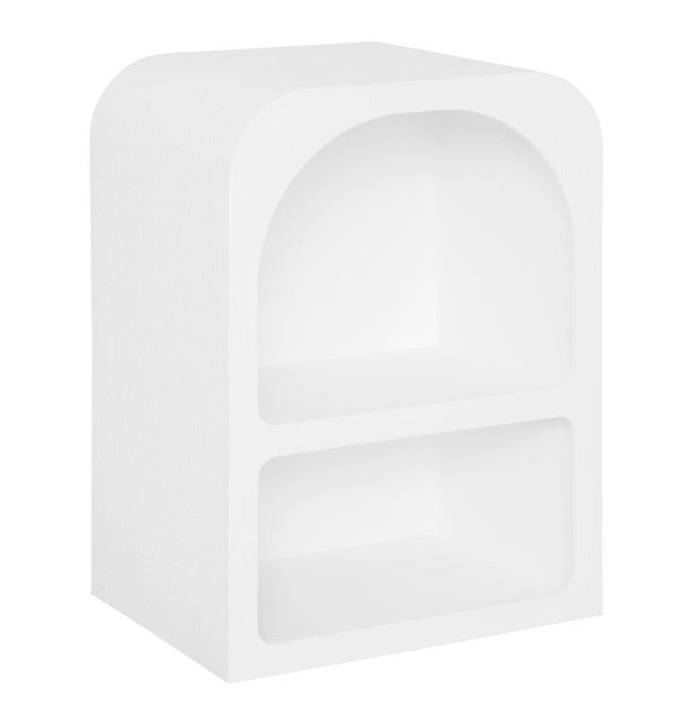 Table de chevet arrondi blanche