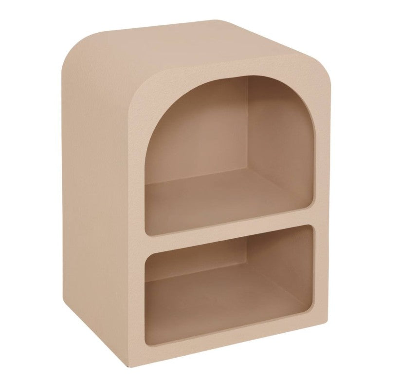 Table de chevet arrondi beige
