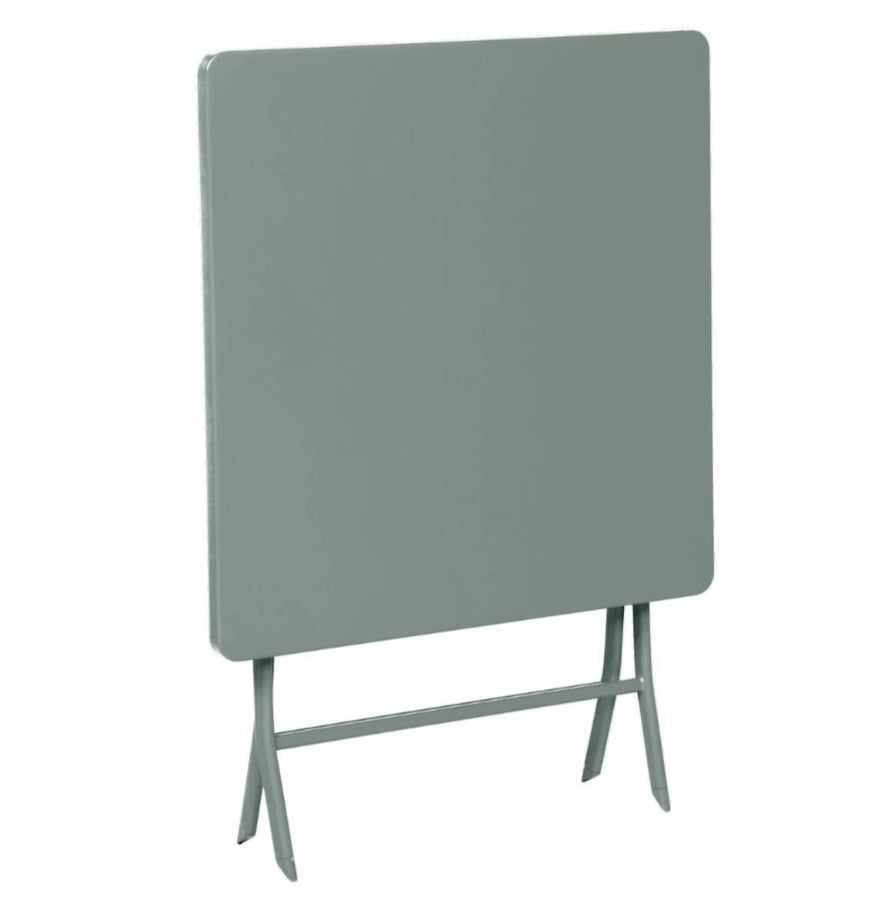 Table extérieure plante carrée 2 places vert olive