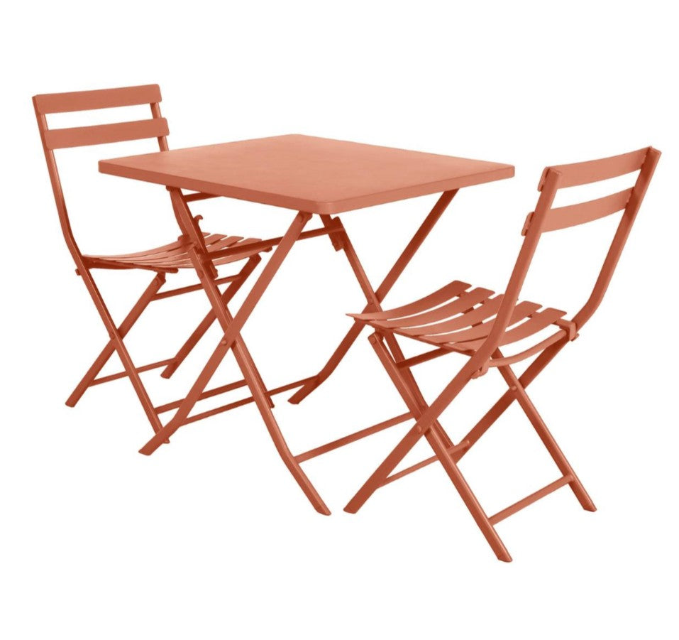 Table extérieure plante carrée 2 places ambre