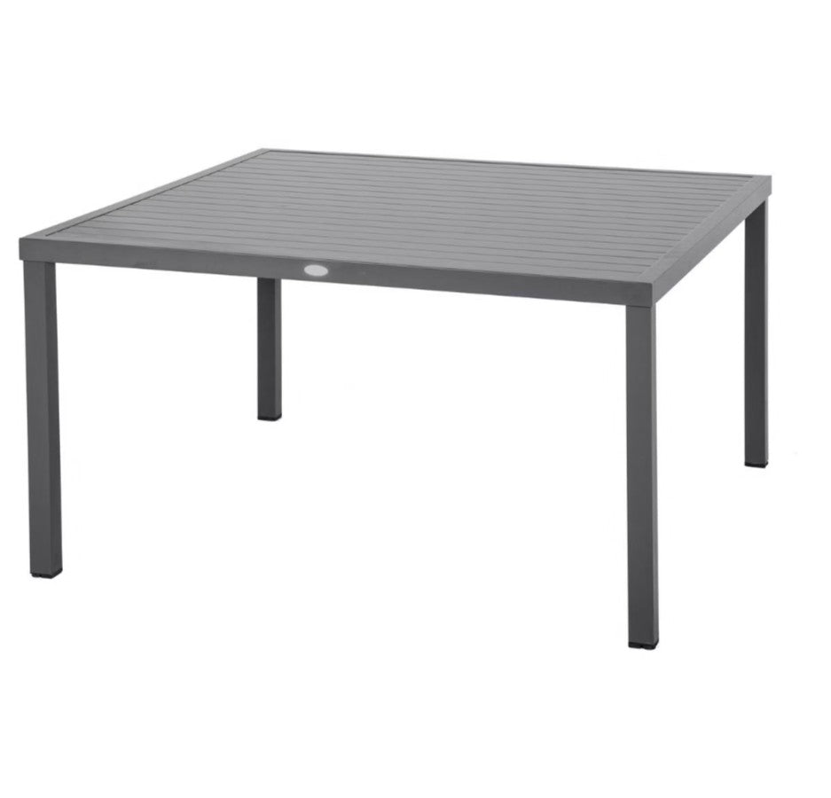 Table extérieure carrée 8 places gris anthracite