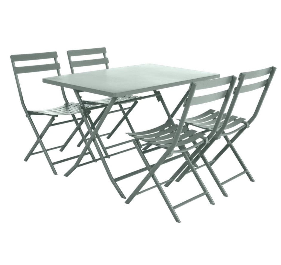 Table extérieure pliante rectangulaire 4 places vert olive