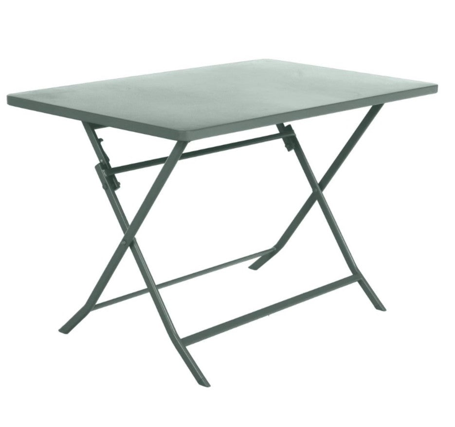Table extérieure pliante rectangulaire 4 places vert olive