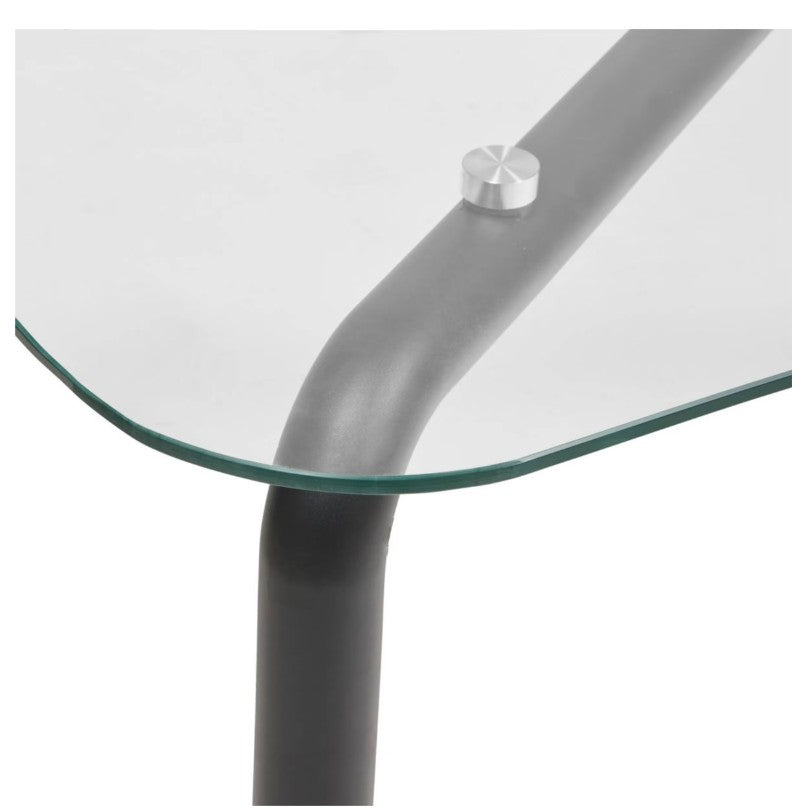 Table à manger transparente noire