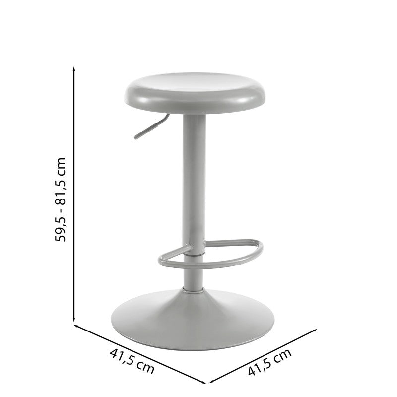 Tabouret de bar en métal gris mat réglable