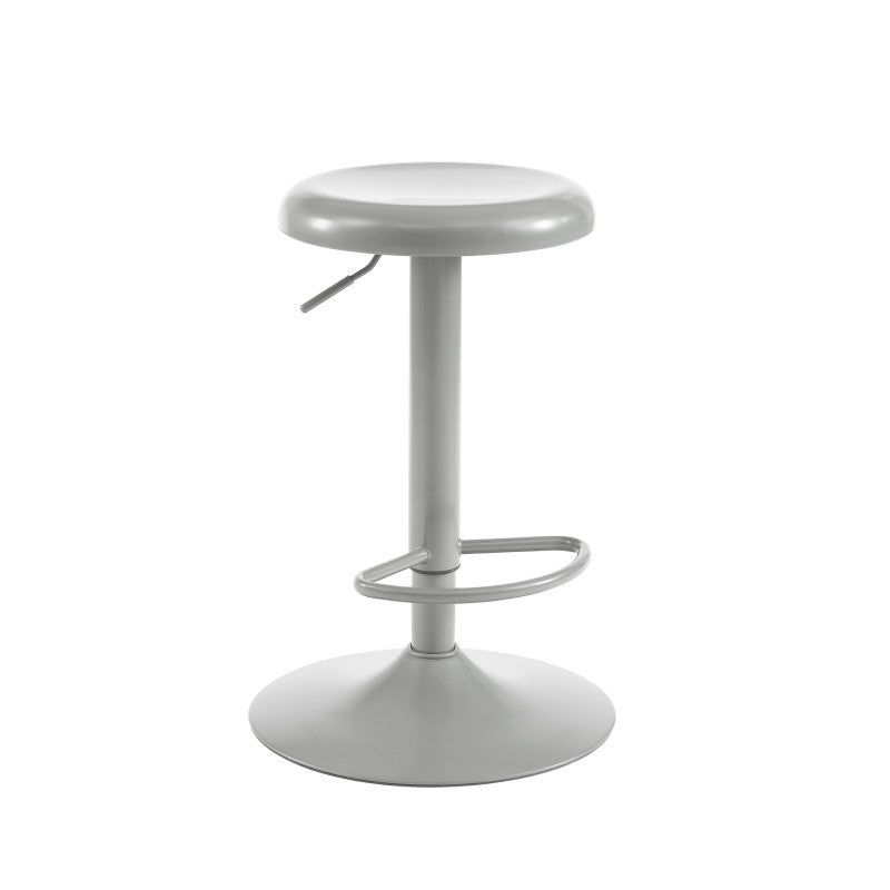 Tabouret de bar en métal gris mat réglable