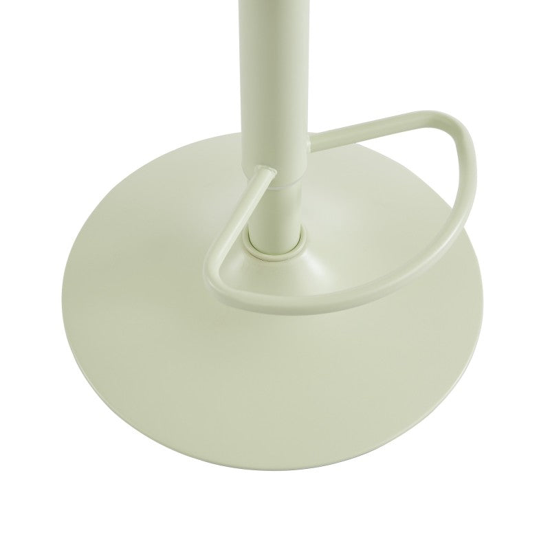 Tabouret de bar en métal vert amande mat réglable